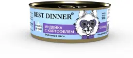 Влажный диетический корм Best Dinner Vet Profi Urinary для собак при мочекаменной болезни Индейка с картофелем (12шт х 100гр)