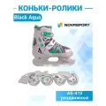Коньки-ролики раздвижные BlackAqua AS-410 серо-зеленые размер 39-42