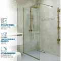 Душевая перегородка GuteWetter GWMPGL010 90x220 см, цвет фурнитуры бронзовый, цвет стекла бесцветный, стекло закаленное 10 мм 4698031948413