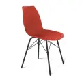 Стул Sheffilton SHT-ST29/S64 пластиковый, красный на черном металлическом каркасе, нагрузка до 260 кг