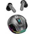 Наушники беспроводные, ZOMBIESCAT B5 c активным шумоподавлением ANC+ENC, RGB подсветка, игровые, серые