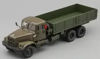 Масштабная модель грузовика коллекционная краз 257Б бортовой (1969-1977), серо-зеленый