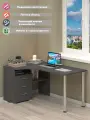 Стол компьютерный Мэрдэс СР-132С-150 Г-ЛЕВ Графит, 101 х 150 х 75 см, угловой, с ящиками