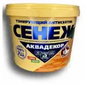 Сенеж аквадекор. Цвет 111 Тик. Тонирующий антисептик на алкидно-акрилатной основе с УФ фильтром и воском для долговременной защиты и отделки древесины. Ведро массой нетто 9 кг.