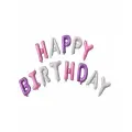 Надпись-гирлянда из воздушных шаров HAPPY BIRTHDAY в надутом виде для фотозоны - сиреневая 1шт