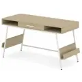 Стол для домашнего кабинета Дейзи с ящиком 145x60x78 см, на металле , дуб медовый / белый