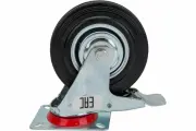 EURO-LIFT Большегрузное колесо обрезиненное поворотное, c тормозом, 100кг, 125*37,5 мм 00-00001253
