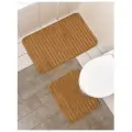 Набор ковриков для ванны и туалета Доляна, 2 шт: 40×50, 50×80 см цвет бежевый
