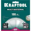 KRAFTOOL Multi Material, 190 х 20 мм, 60Т, пильный диск по алюминию (36953-190-20)