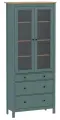 Сага шкаф с витриной 90 темно-бирюзовый/ясень