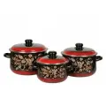 Набор кастрюль эмалиров. №408 драгоценный черный (2 + 4 + 5,5 Л) стальэмаль 1С408