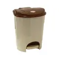 Контейнер для мусора педальный 11л, бежевый мрамор, с крышкой и внутренним ведром