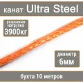 Высокопрочный синтетический канат UTX Ultra Steel 6мм р. н. не менее 3900кг из волокна UHMWPE, длина 10 метров