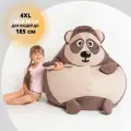 Кресло мешок Мишка 4xl, Велюр натуральный, Бескаркасное кресло-груша животное игрушка, KresloGrusha.RML