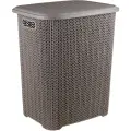 Корзина для белья Violet с крышкой Вязь 40л, цвет шоколад / бельевой бак для ванной