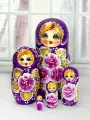 Матрешка деревянная детская развивающая игрушка традиционная 5 мест 20 см Орнамент