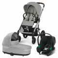 Детская коляска 3в1 Cybex Balios S Lux, цвет Stone Grey SLV / Volcano Black / 2025 (Серый)