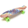Скейтборд пластиковый (пенни борд) для детей и взрослых с принтом и светящимися колесами Triumf Active Firewave (огненная волна) 22 дюйма