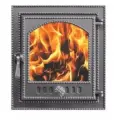 Дверка каминная 210 Антрацит 290х325 мм Везувий/жаростойкое стекло в комплекте