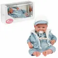 Arias Reborn Bruno новорожденный пупс мягкий 45 см, в голубой одежде, с соской, с одеялом