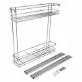Бутылочница 2-х уровневая SOLLER 150 мм 444*100*470 мм с полным выдвижением с доводчиком