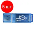 Комплект 5 штук, Флеш-память Smartbuy Glossy, 16Gb, USB 2.0, гол, SB16GBGS-B