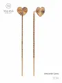 Серьги TALANT, красное золото, 585 проба, длина 6 см, , золотистый