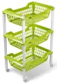 Этажерка Martika / Мартика Джета на колесиках пластик зеленый 44x30.4x66.5см 3 яруса / стеллаж / системы хранения
