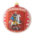 Стеклянный елочный шар Москва 11 см красный