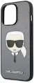 Karl Lagerfeld чехол для iPhone 13 Pro, PU-кожа Saffiano Karl's Head серебристый