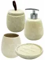 Набор для ванной комнаты аксессуары принадлежности комплект BATH PLUS PIETRA керамика бежевый