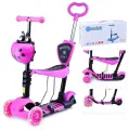 Самокат трансформер 3 в 1, разбоный, розовый, светящиеся колёса, U038229Y