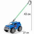 Игрушка-каталка с ручкой (высота хвата 43 см) машинка джип (голубой) / Полесье