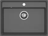 Мойка кухонная GranFest Level LV-660 прямоугольная, 66x50, черная, серая, матовая, российская