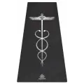 Коврик для йоги каучуковый нескольязящий Арт Йогаматик Кадуцей 200x68x0.3 см черный