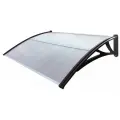 Усиленный козырек - поликарбонат прозрачный/ кронштейн черный (УКЧ/ПП) STOPrain, 1500 мм
