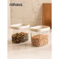 Набор из 2х стеклянных банок Rohaus для хранения еды и сыпучих продуктов с прозрачной крышкой - 700 мл
