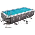 Бассейн каркасный прямоугольный Bestway Power Steel, 412х201х122 см, темно-серый