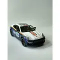 Коллекционная машинка игрушка металлическая Porsche Panamera Supercar с дымом масштаб 1:24 белый- синий