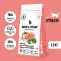 BOWL WOW Fresh Meat сухой корм для взрослых стерилизованных кошек с лососем, белой рыбой и брокколи - 1,5 кг