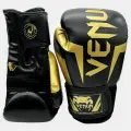 Боксерские перчатки Venum, искусственная кожа, липучка, 14 унц, золотисто-черные