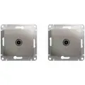 Механизм телевизионной розетки Schneider Electric Glossa TV платина (комплект из 2 шт)