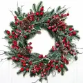 Венок новогодний Заснеженный, литая хвоя, d 45см