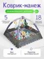 Коврик-манеж для новорожденных 0+ Веселый малыш с бортиками, игрушками и шариками