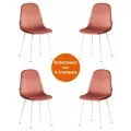 Комплект стульев для кухни TetChair BREEZE (mod. JSC-58), 4 шт, велюр, коралловый/белый