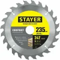 Диск пильный по дереву, технический рез, STAYER CONSTRUCT 235 x 30/20мм 24Т
