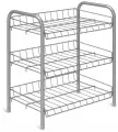 Этажерка для обуви ЭТ4 серый/серебро 46х28х52 см