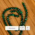 Бусины из натуральных камней в огранке Facets 6 мм малахит для рукоделия и создания браслетов, колье и бус