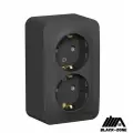 Розетка двухместная BLANCA, открытый монтаж, с заземлением, антрацит BLNRA010216 Schneider Electric 3 шт