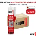 Герметик KUDO HOME KSK-707 для каминов и печей 1200С силикатный красно-коричневый 280мл 12 штук